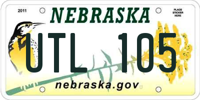 NE license plate UTL105