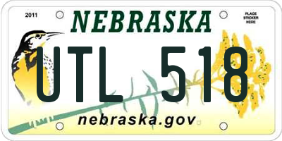 NE license plate UTL518