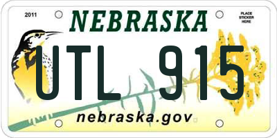 NE license plate UTL915