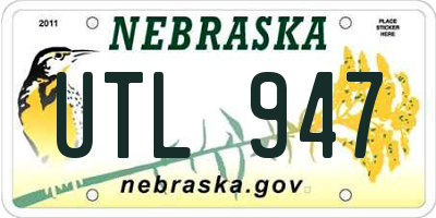 NE license plate UTL947