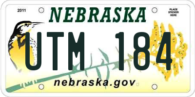 NE license plate UTM184