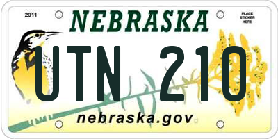 NE license plate UTN210