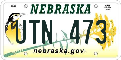 NE license plate UTN473