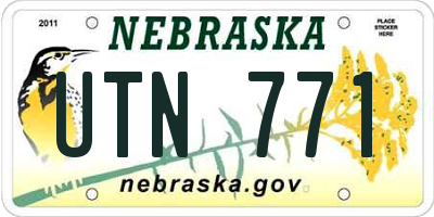 NE license plate UTN771