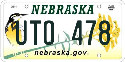 NE license plate UTO478