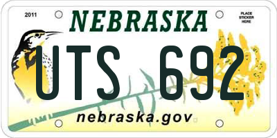 NE license plate UTS692