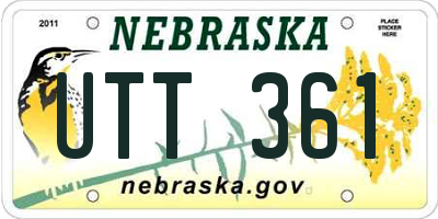 NE license plate UTT361