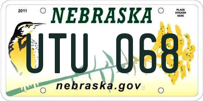 NE license plate UTU068