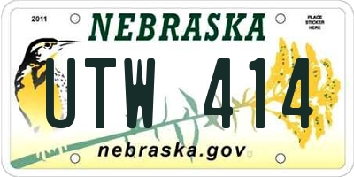 NE license plate UTW414