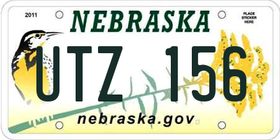 NE license plate UTZ156
