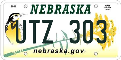 NE license plate UTZ303
