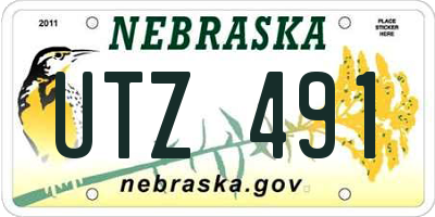 NE license plate UTZ491