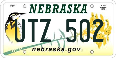 NE license plate UTZ502