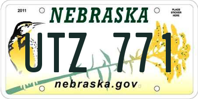 NE license plate UTZ771