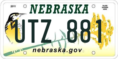 NE license plate UTZ881
