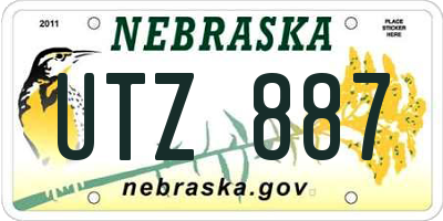 NE license plate UTZ887