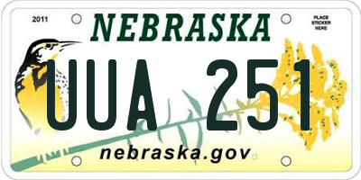 NE license plate UUA251