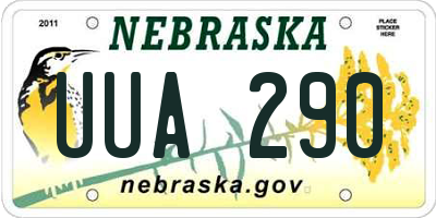 NE license plate UUA290