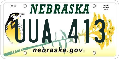 NE license plate UUA413
