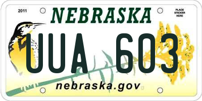 NE license plate UUA603