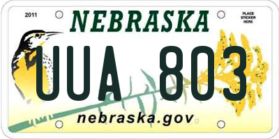 NE license plate UUA803