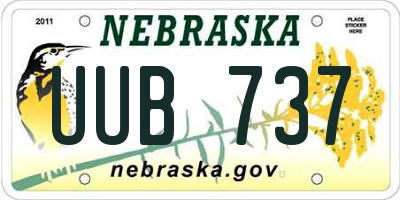 NE license plate UUB737