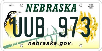 NE license plate UUB973