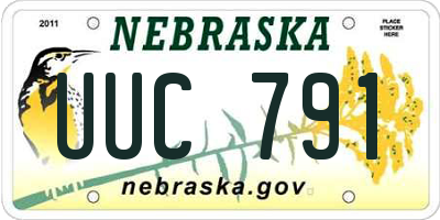 NE license plate UUC791
