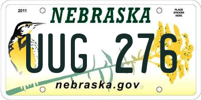 NE license plate UUG276
