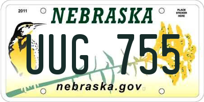 NE license plate UUG755