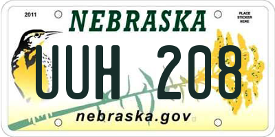 NE license plate UUH208