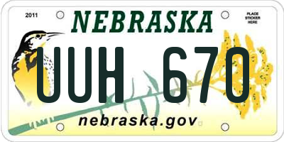 NE license plate UUH670