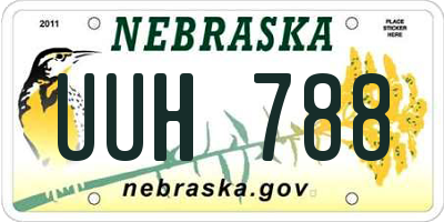 NE license plate UUH788