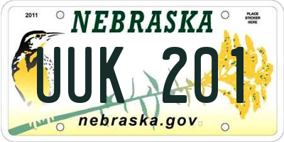 NE license plate UUK201