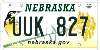NE license plate UUK827