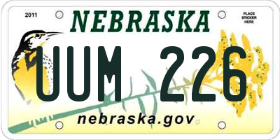 NE license plate UUM226