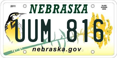NE license plate UUM816