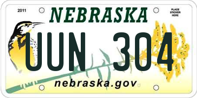 NE license plate UUN304