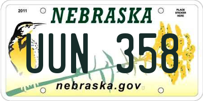 NE license plate UUN358