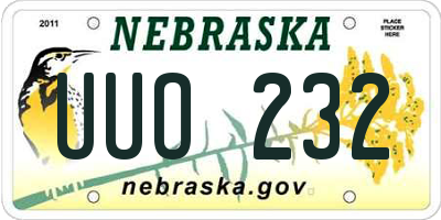 NE license plate UUO232