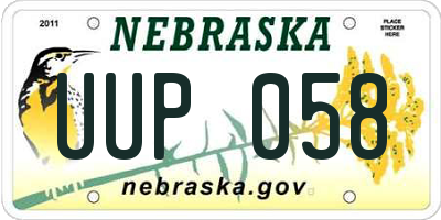 NE license plate UUP058