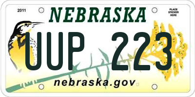 NE license plate UUP223