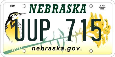 NE license plate UUP715