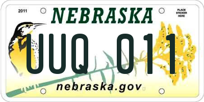 NE license plate UUQ011