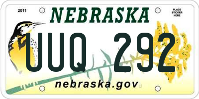 NE license plate UUQ292