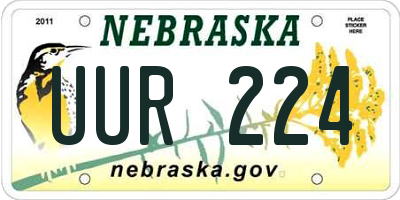 NE license plate UUR224