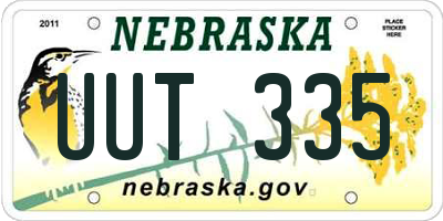 NE license plate UUT335