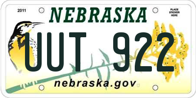 NE license plate UUT922