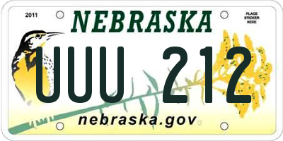NE license plate UUU212