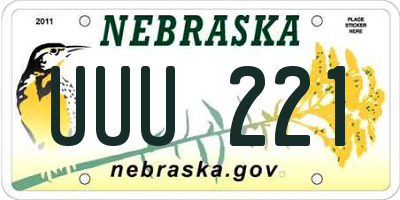 NE license plate UUU221